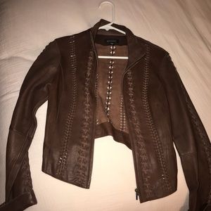 Brown leather Bebe Jacket